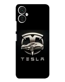 Чехол для TECNO Spark 9 Pro с картинкой «Tesla — серебристое авто»