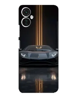 Чехол для TECNO Spark 9 Pro с картинкой «Lamborghini золотые линии»