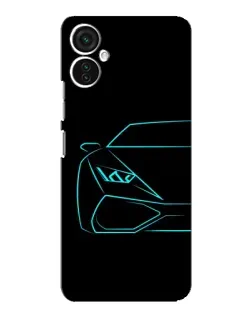 Чехол для TECNO Spark 9 Pro с картинкой «Голубой силуэт Lamborghini»