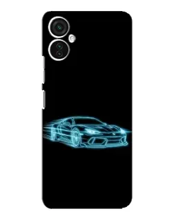 Чехол для TECNO Spark 9 Pro с картинкой «Неоновый контур Lamborghini»
