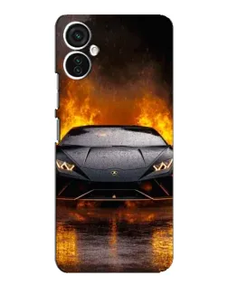 Чехол для TECNO Spark 9 Pro с картинкой «Lamborghini в огне»