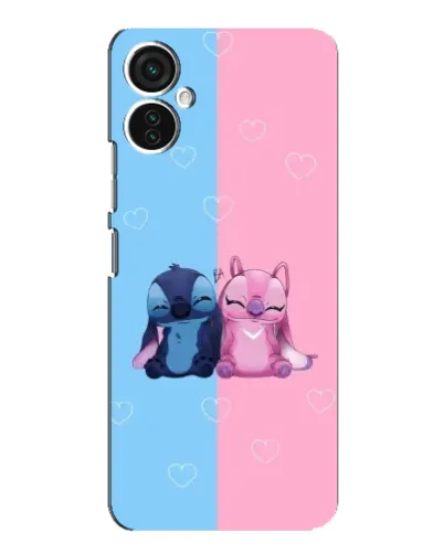 Чехол для TECNO Spark 9 Pro с картинкой «Stitch и Angel Love»