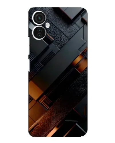 Чехол для TECNO Spark 9 Pro с картинкой «Черные геометрические блоки»