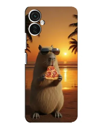 Чехол для TECNO Spark 9 Pro с картинкой «Капибара с пиццей»