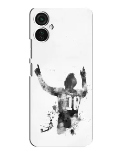 Чохол для TECNO Spark 9 Pro з картинкою «Чорно-білий силует Мессі»