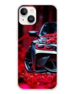 Чехол для TECNO Spark Go 1 с картинкой «Спортивная BMW и цветы»