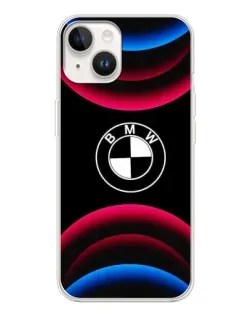 Чехол для TECNO Spark Go 1 с картинкой «Логотип BMW и неоновые дуги»