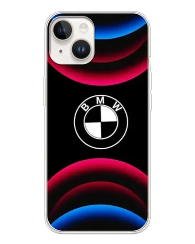 Чехол для TECNO Spark Go 1 с картинкой «Логотип BMW и неоновые дуги»