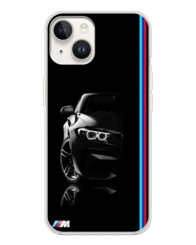 Чехол для TECNO Spark Go 1 с картинкой «Силуэт BMW в темноте»