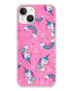 Чехол для TECNO Spark Go 1 с картинкой «Unicorn паттерн розовый»