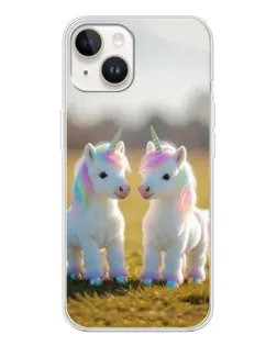 Чехол для TECNO Spark Go 1 с картинкой «Пара единорогов»