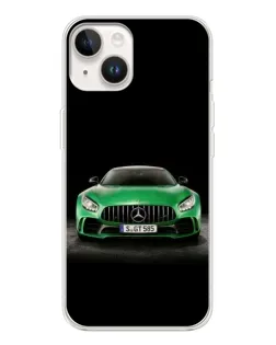 Чехол для TECNO Spark Go 1 с картинкой «Mercedes — неоновый лого»