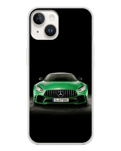 Чехол для TECNO Spark Go 1 с картинкой «Mercedes — неоновый лого»