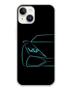 Чехол для TECNO Spark Go 1 с картинкой «Голубой силуэт Lamborghini»