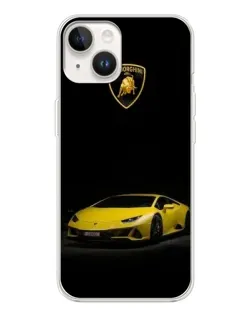 Чехол для TECNO Spark Go 1 с картинкой «Lamborghini желтый акцент»
