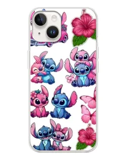 Чехол для TECNO Spark Go 1 с картинкой «Стикеры Stitch и Angel»