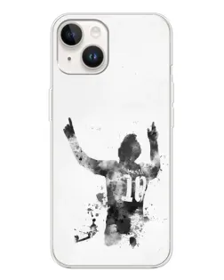 Чохол для TECNO Spark Go 1 з картинкою «Чорно-білий силует Мессі»