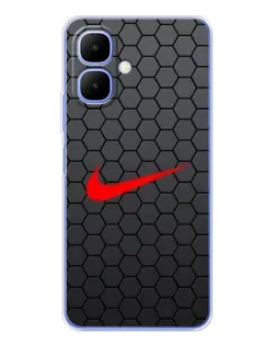 Чехол для TECNO Spark Go 2 с картинкой «Nike — карбоновая сетка»