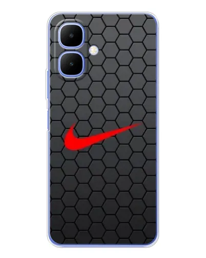 Чехол для TECNO Spark Go 2 с картинкой «Nike — карбоновая сетка»
