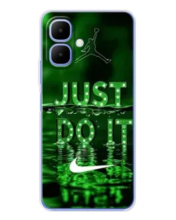 Чехол для TECNO Spark Go 2 с картинкой «Зеленый неоновый Nike»
