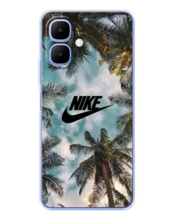 Чехол для TECNO Spark Go 2 с картинкой «Тропический принт Nike»