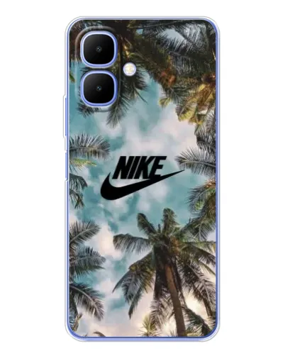 Чехол для TECNO Spark Go 2 с картинкой «Тропический принт Nike» Чехол для TECNO Spark Go 2 с картинкой «Тропический принт Nike»
