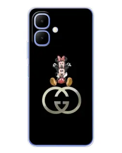 Чехол для TECNO Spark Go 2 с картинкой «Минни Маус на лого»