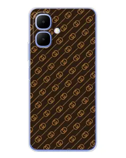 Чехол для TECNO Spark Go 2 с картинкой «Gucci — золотые диагонали»
