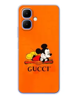Чехол для TECNO Spark Go 2 с картинкой «Микки Маус Gucci — оранж»