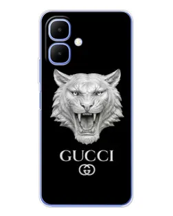 Чехол для TECNO Spark Go 2 с картинкой «Gucci — серебряный лев»