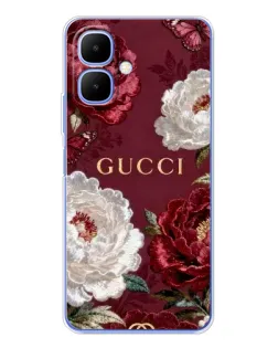 Чехол для TECNO Spark Go 2 с картинкой «Gucci — бордовые розы»