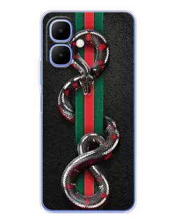 Чехол для TECNO Spark Go 2 с картинкой «Gucci — змея на полосе»