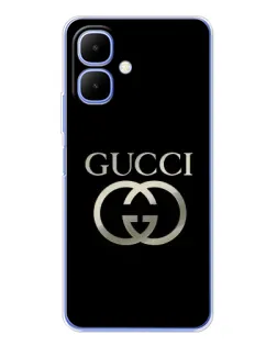 Чехол для TECNO Spark Go 2 с картинкой «Gucci — золото на черном»