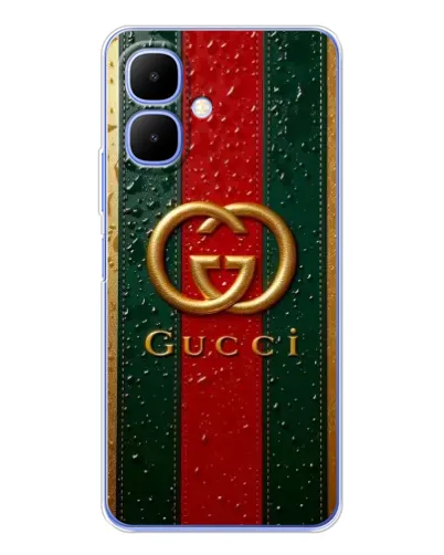 Чехол для TECNO Spark Go 2 с картинкой «Gucci — фирменная полоса и золото» Чехол для TECNO Spark Go 2 с картинкой «Gucci — фирменная полоса и золото»