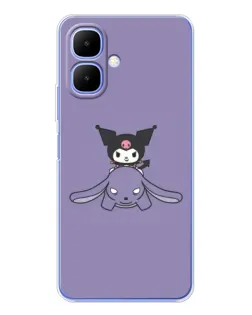 Чехол для TECNO Spark Go 2 с картинкой «Kuromi на лиловом фоне» Чехол для TECNO Spark Go 2 с картинкой «Kuromi на лиловом фоне»