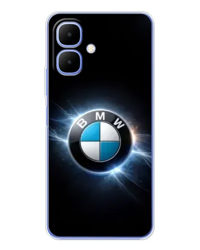 Чехол для TECNO Spark Go 2 с картинкой «BMW — неоновое сияние»
