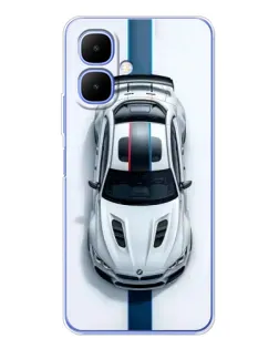 Чехол для TECNO Spark Go 2 с картинкой «Вид сверху — BMW M»