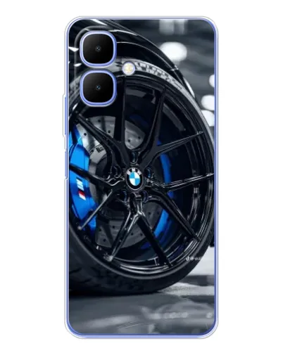 Чехол для TECNO Spark Go 2 с картинкой «Колесо BMW вблизи»