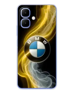 Чехол для TECNO Spark Go 2 с картинкой «Золотистый дым BMW»