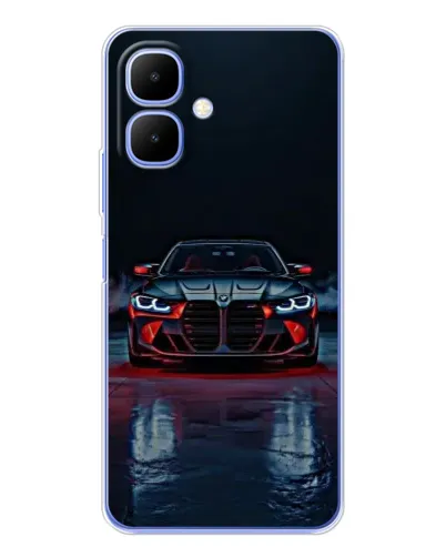 Чехол для TECNO Spark Go 2 с картинкой «BMW на мокрой дороге»