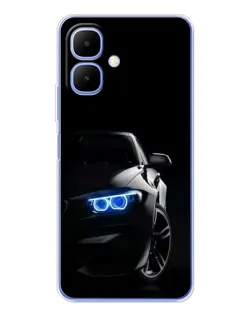 Чехол для TECNO Spark Go 2 с картинкой «BMW — ночной взгляд»