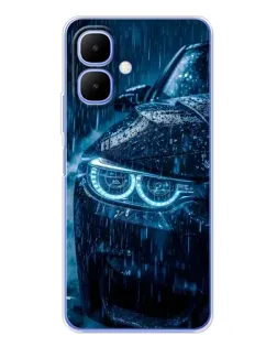 Чехол для TECNO Spark Go 2 с картинкой «BMW под дождем»