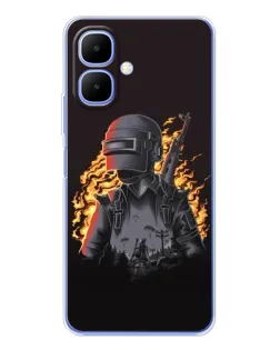 Чохол для TECNO Spark Go 2 з картинкою «PUBG — вогняний силует»