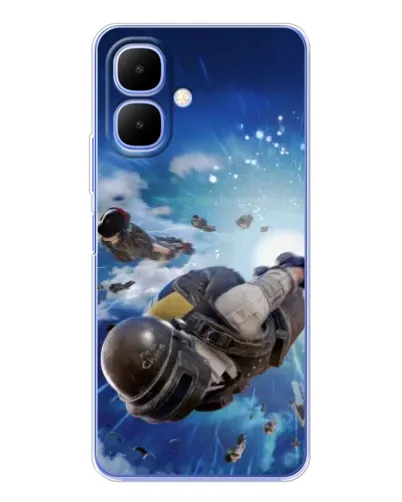Чохол для TECNO Spark Go 2 з картинкою «Десант PUBG — стрибок»