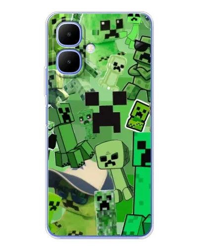 Чехол для TECNO Spark Go 2 с картинкой «Криперы Minecraft» Чехол для TECNO Spark Go 2 с картинкой «Криперы Minecraft»