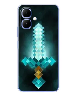 Чехол для TECNO Spark Go 2 с картинкой «Алмазный меч неон»