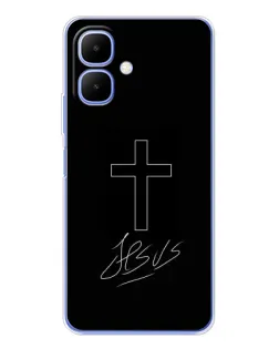 Чехол для TECNO Spark Go 2 с картинкой «Графический крест Jesus»