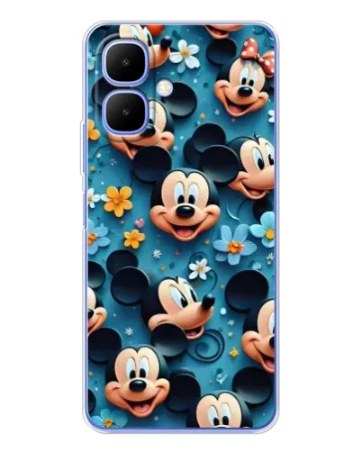 Чохол для TECNO Spark Go 2 з картинкою «Паттерн Міккі та Мінні»