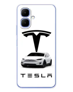 Чохол для TECNO Spark Go 2 з картинкою «Tesla White Style»