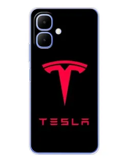 Чохол для TECNO Spark Go 2 з картинкою «Tesla Red Logo»